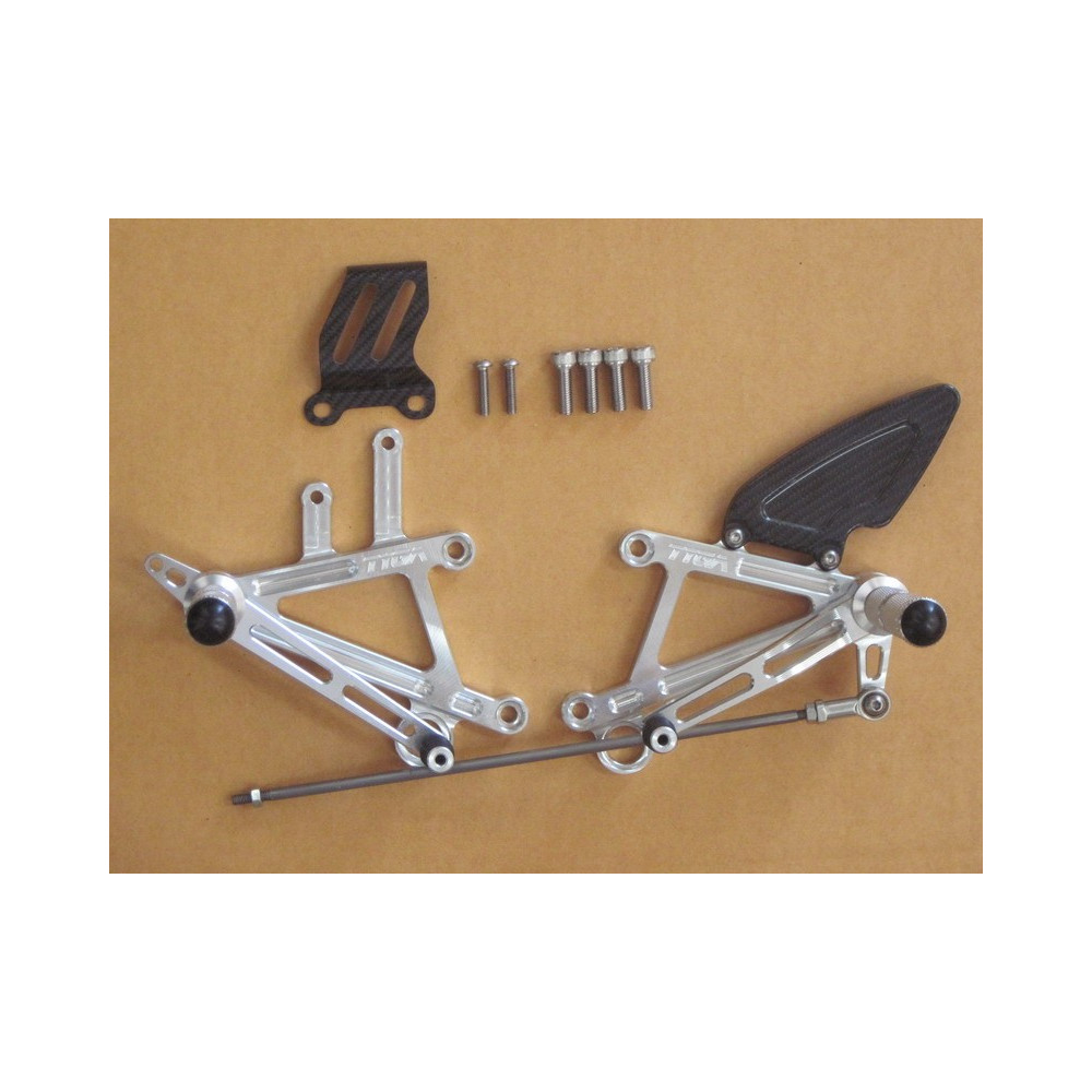 Kit platine repose pied Course CNC argent, Suzuki RGV 250 VJ21