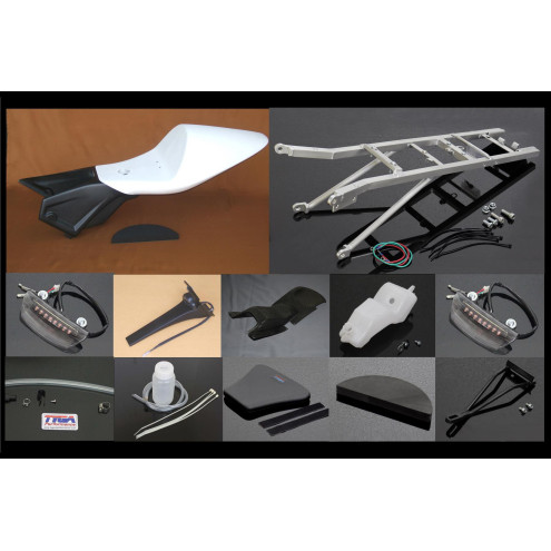 Kit carénage arrière route fibre/carbone boucle aluminium, Suzuki RGV 250