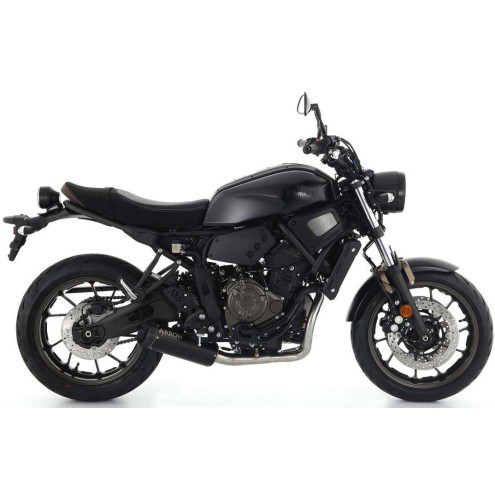 Silencieux Arrow Rebel noir embout alu noir Yamaha XSR 700 2021-24