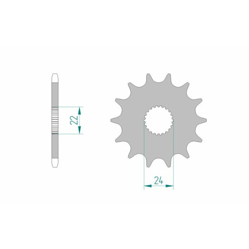 Pignon AFAM acier standard 61201 - 12 dents