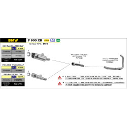 Silencieux Arrow Indy Race Noir embout carbone BMW F 900 R - F 900 XR 2020-
