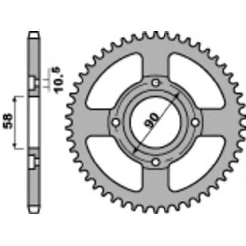 Couronne de transmission acier PBR 520 44 dents