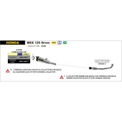 Silencieux Arrow X-Kone noir embout carbone, Honda 125 MSX 2021-