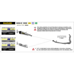 Silencieux Arrow X-Kone Noir embout carbone, Suzuki GSX-S 950 / 1000 / 1000 GT 2021-