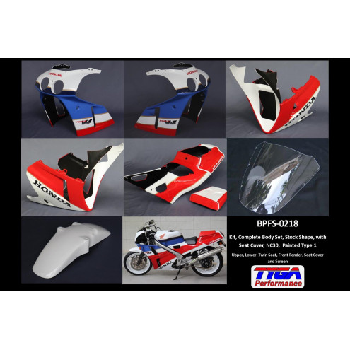 Kit carénages complet type origine NC30 bi-place + capot de selle Honda 400 VFR NC30