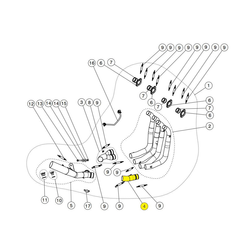 Collecteur / tube / raccord Akrapovic inox C-S10R8R