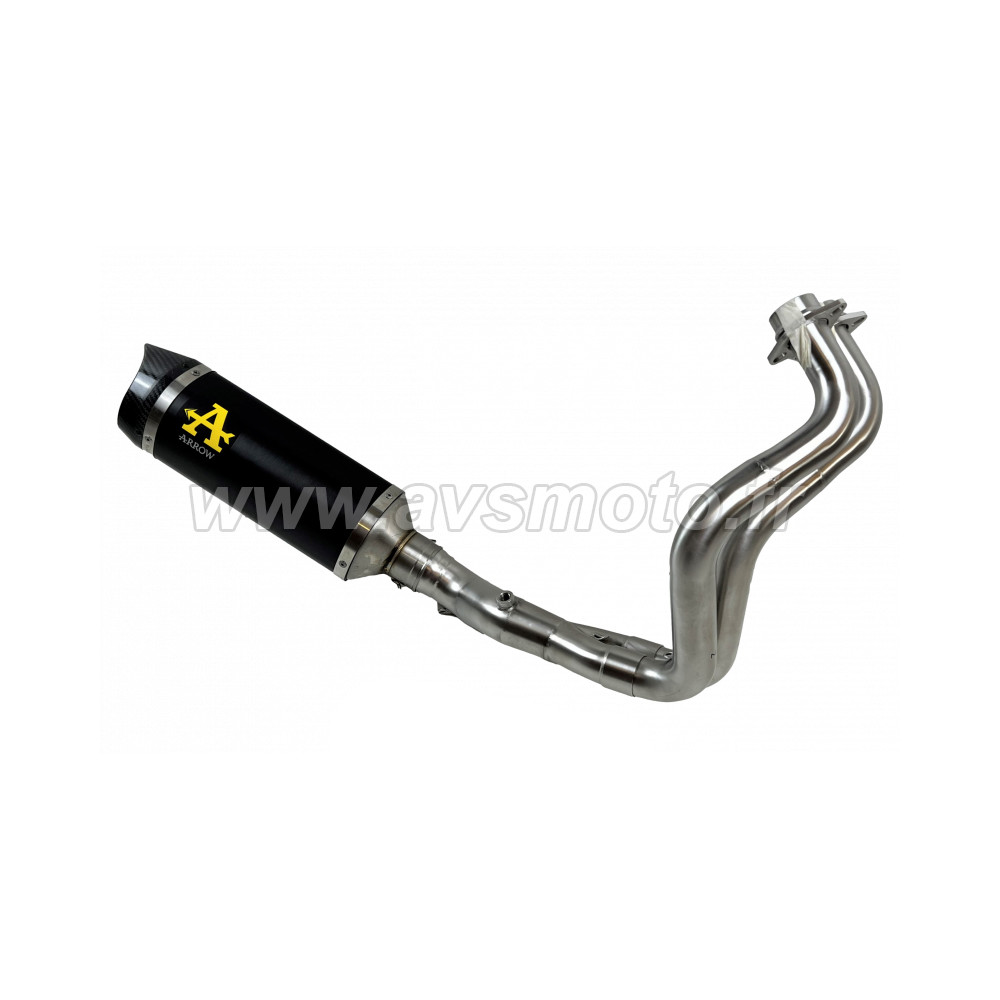 Ligne complète Arrow noir embout carbone, Yamaha 700 MT-07 2014-20 & 700 Tracer 7 GT 2020-