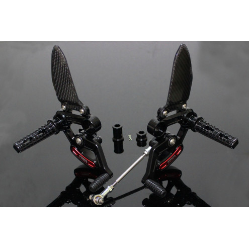 Kit commandes reculées course ajustables, noir/rouge Honda 125 MSX Grom