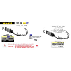 Ligne complète Arrow Pista titane noir homologué, Yamaha YZF-R7 2021-23