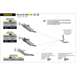 Silencieux Arrow Indy Race Titane DUCATI DESERT X 950 2022-2024