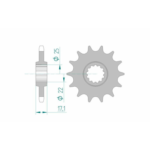 Pignon AFAM acier standard 20405 - 525