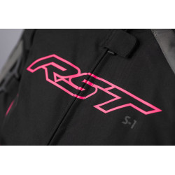 Veste femme RST S1 Mesh CE textile - noir/rose fluo taille XL