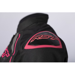 Veste femme RST S1 Mesh CE textile - noir/rose fluo taille XL