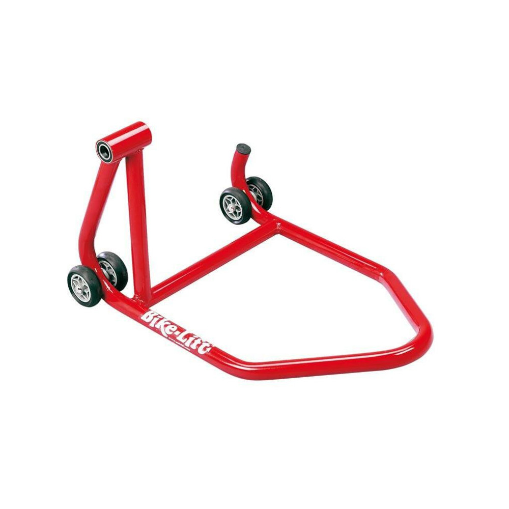 Béquille arrière Bike Lift rouge monobras prise gauche