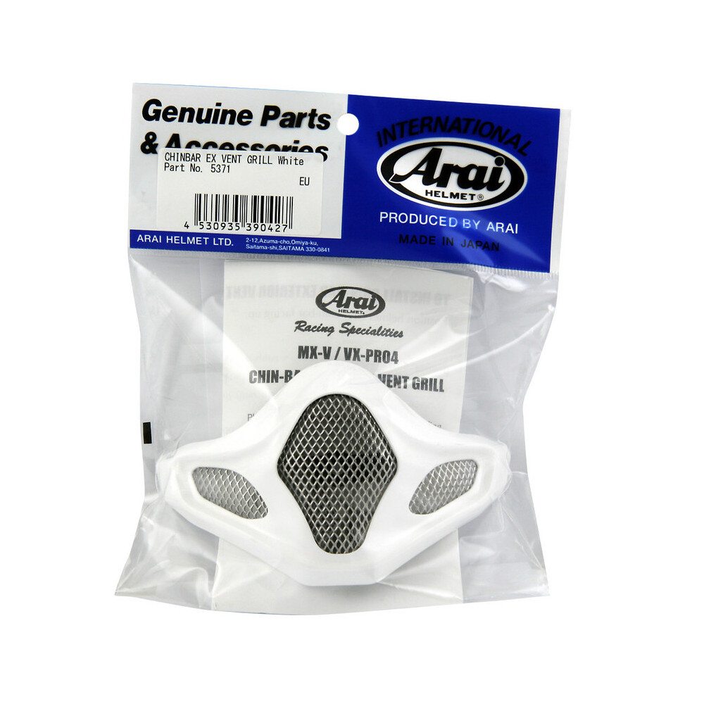 Ventilation menton ARAI grille extérieure White pour casque MX-V