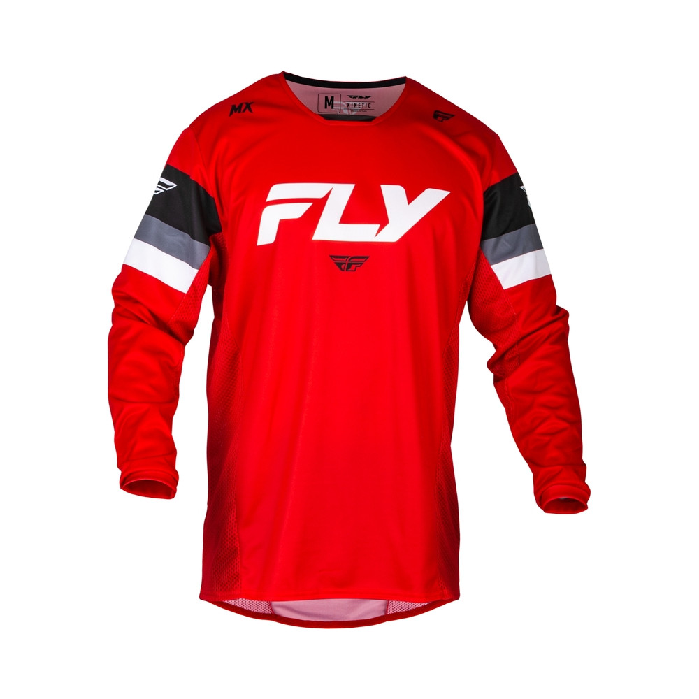 Maillot FLY RACING Kinetic Prix - rouge/gris/blanc