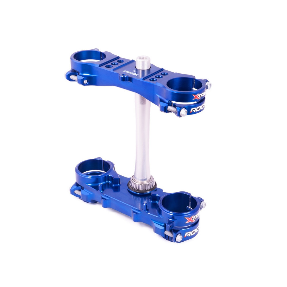 Té de fourche XTRIG Rocs Tech bleu déport 25mm Yamaha YZ125