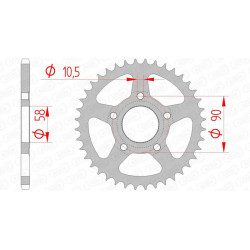 Couronne AFAM acier standard 10215 - 520 Honda 125 NSR CRM 35 dents