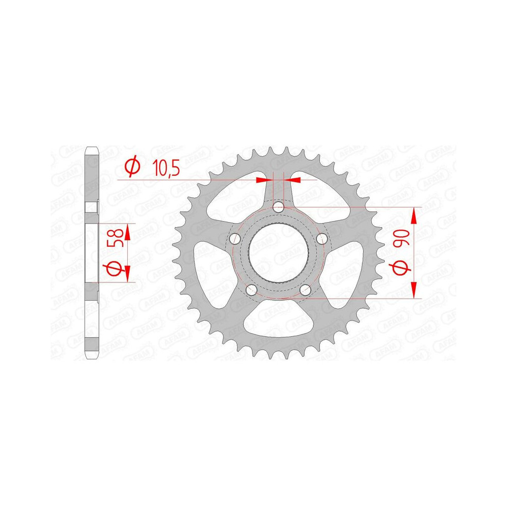Couronne AFAM acier standard 10215 - 520 Honda 125 NSR CRM 35 dents