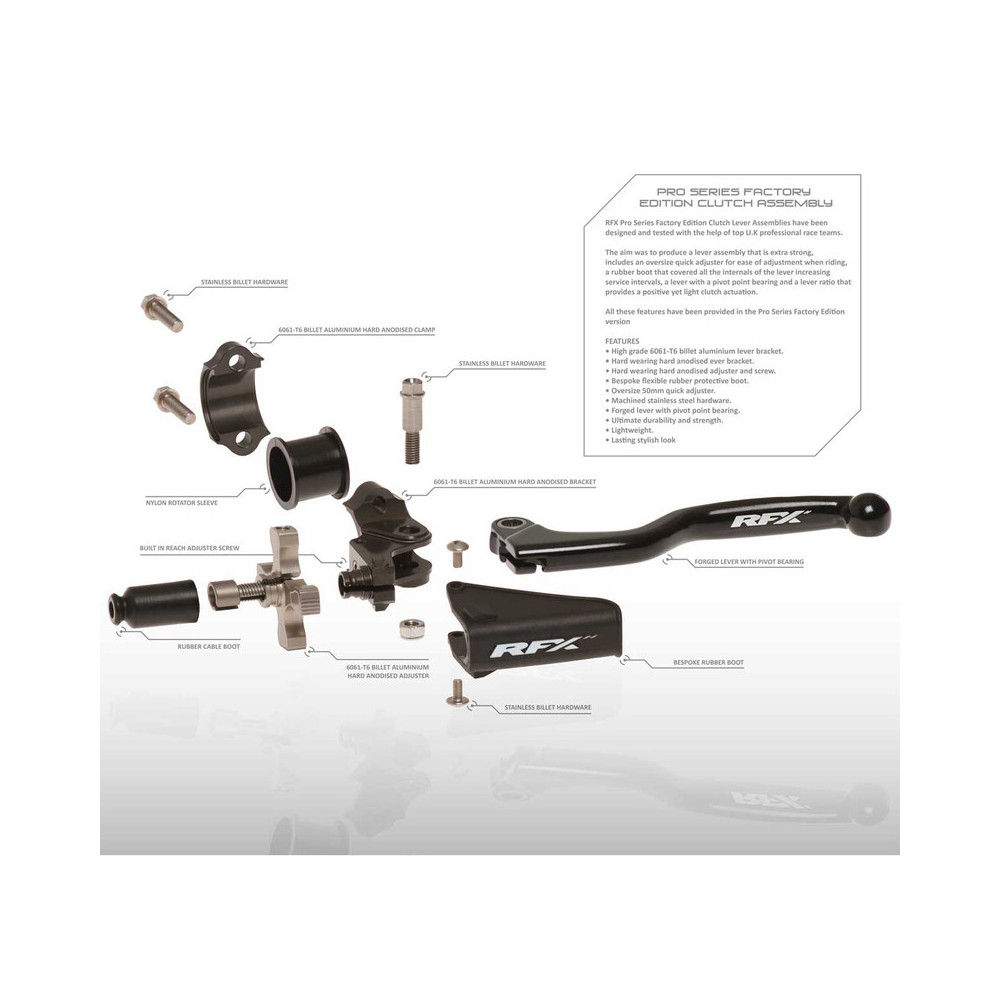 Soufflet caoutchouc (Noir) de rechange pour kit d'embrayage RFX Pro avec un logo RFX