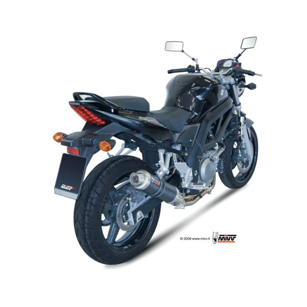 Silencieux + demi-ligne MIVV GP carbone Suzuki SV650 04-15