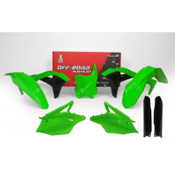 Kit plastique RACETECH vert fluo/noir Kawasaki KX250F 17-20