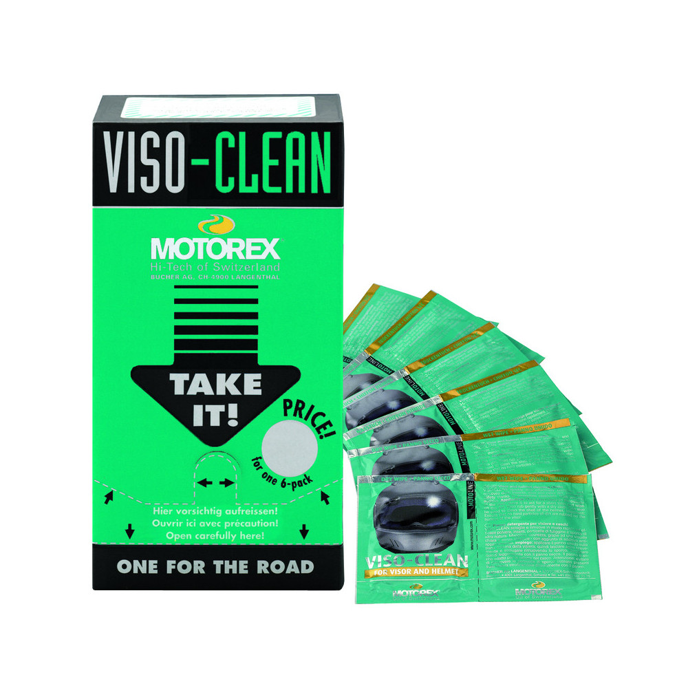 Lingettes nettoyantes MOTOREX Viso Clean - Sachets 12x6 Motorex 1 - AVSmoto Racing Parts 
