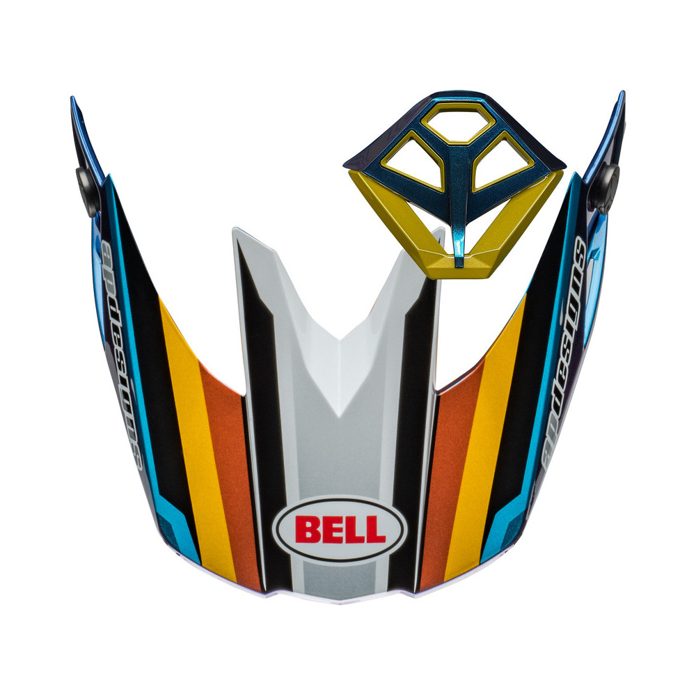 Kit visière et ventilation de bouche BELL Moto-10 Spherical - Tomac Replica 24 Gloss White/Gold