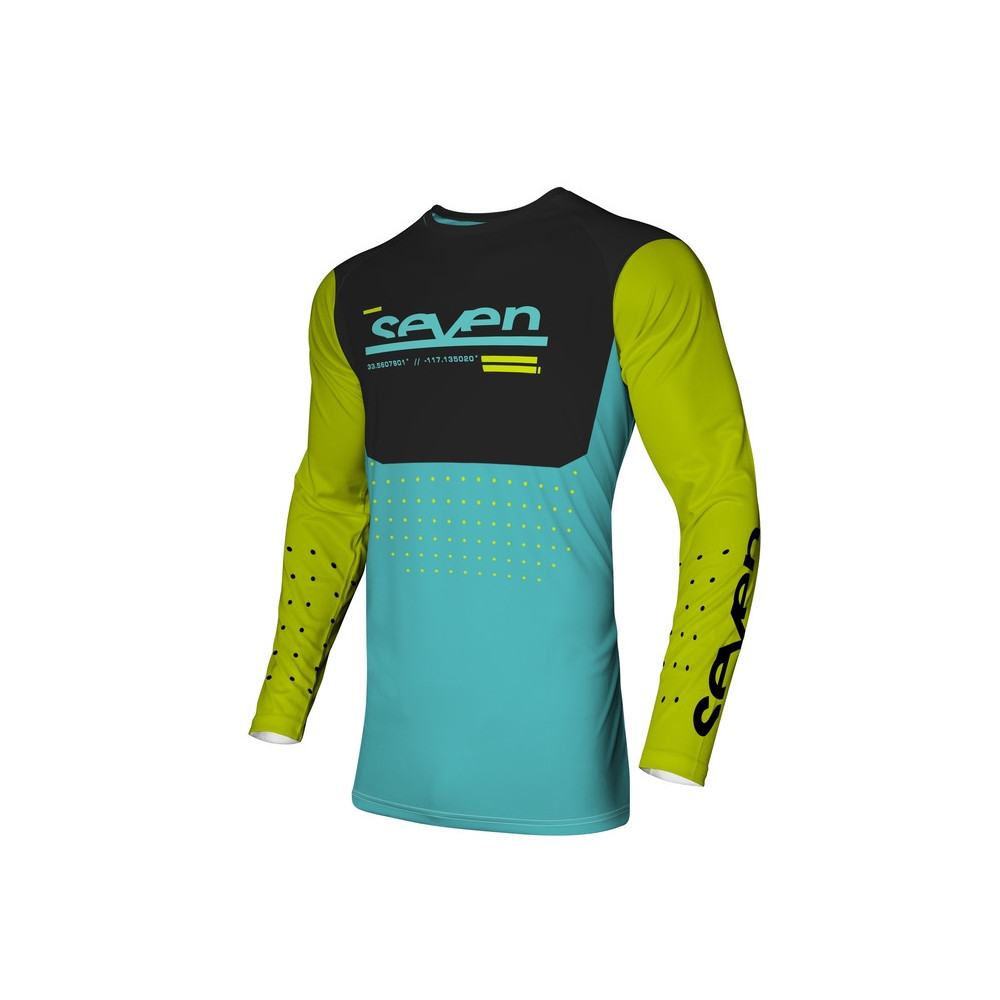 Maillot SEVEN Vox Aperture junior - jaune fluo/bleu