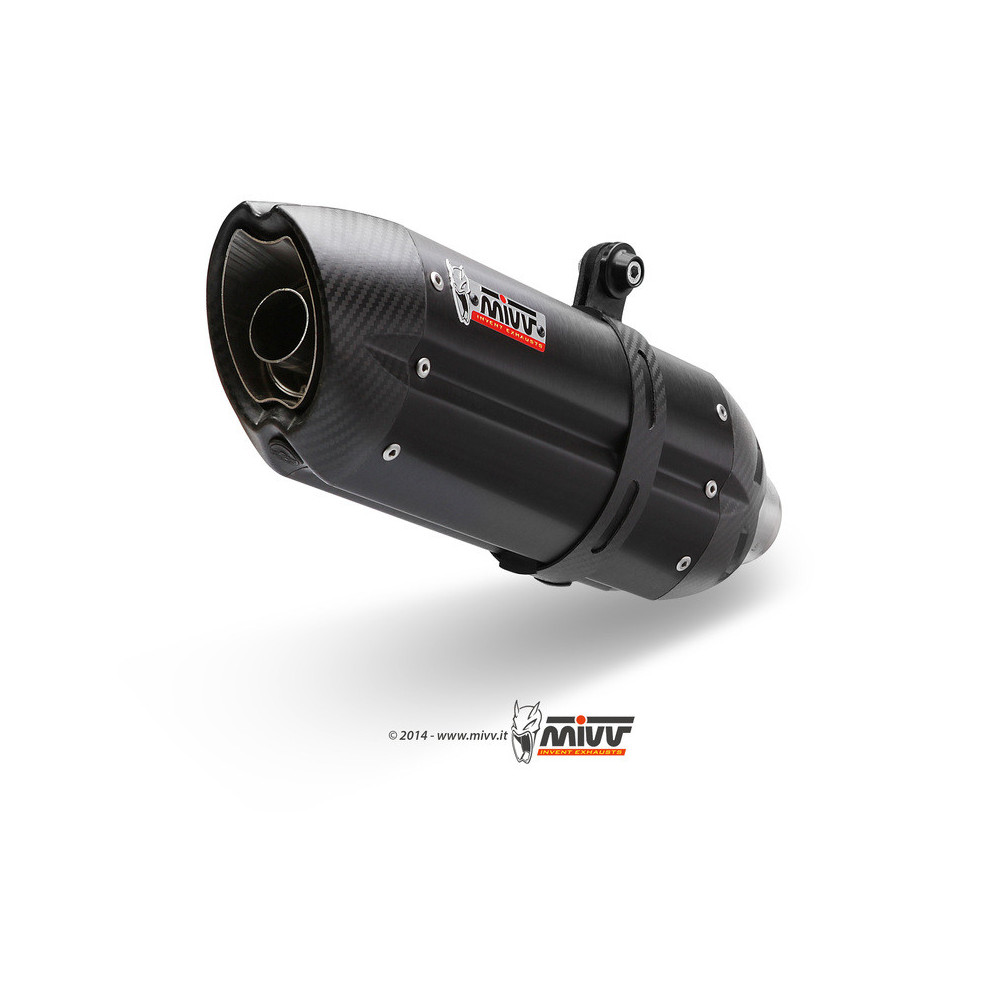 Silencieux MIVV Suono inox brossé noir embout carbone Yamaha FZ8/Fazer 8 10-16