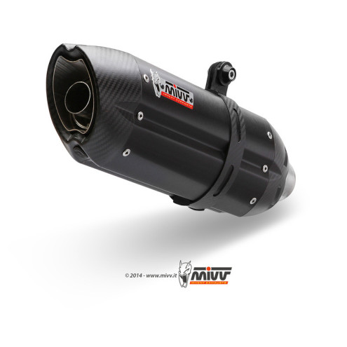 Silencieux MIVV Suono inox brossé noir embout carbone Yamaha FZ8/Fazer 8 10-16