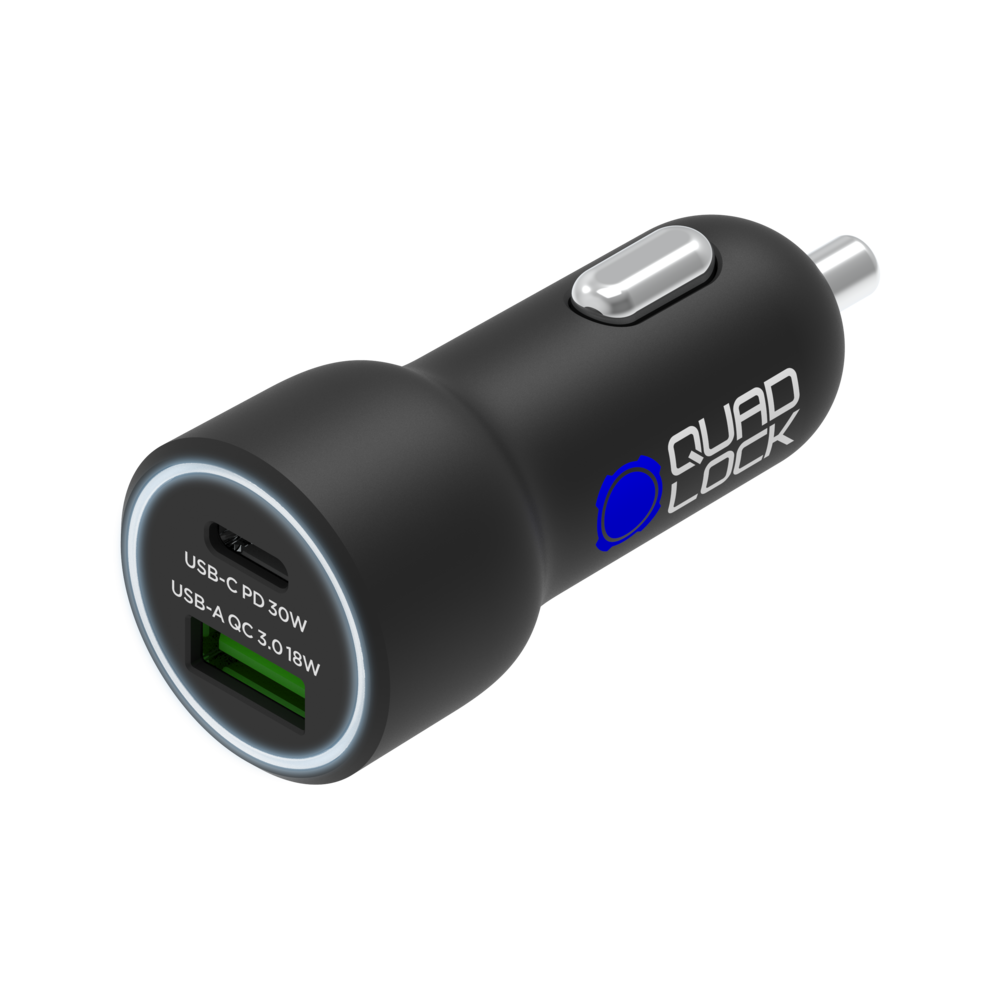 Chargeur allume-cigare QUAD LOCK double USB (C+A) 48W