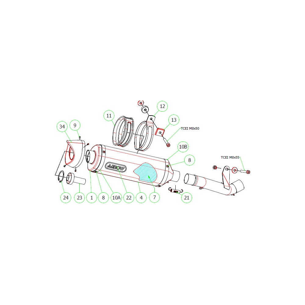 BRACKET,SILENCER,SLIP-ON                 PART A9600355 ISSUE 2