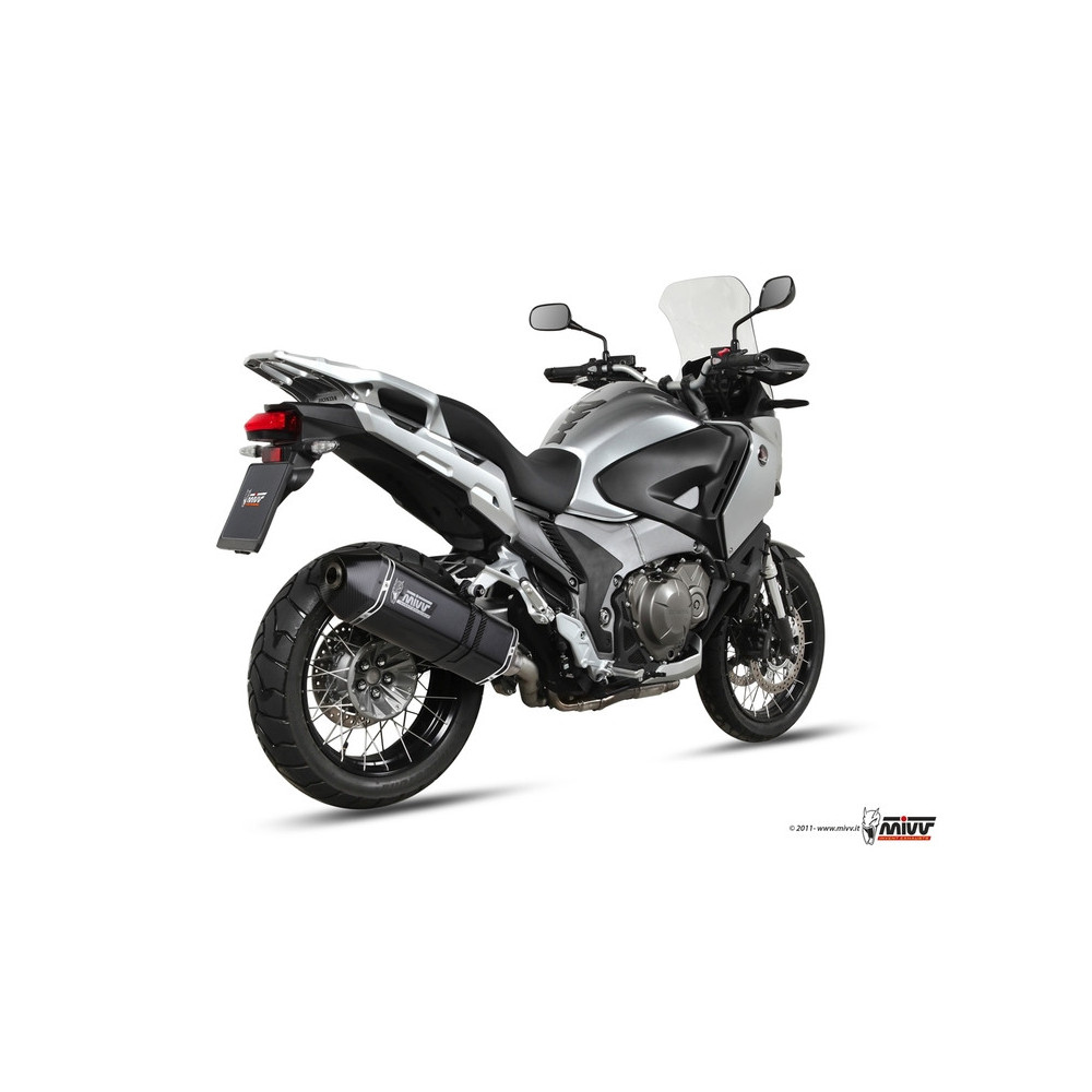 Silencieux MIVV Speed Edge - Inox noir embout carbone Honda Crosstourer 12-20