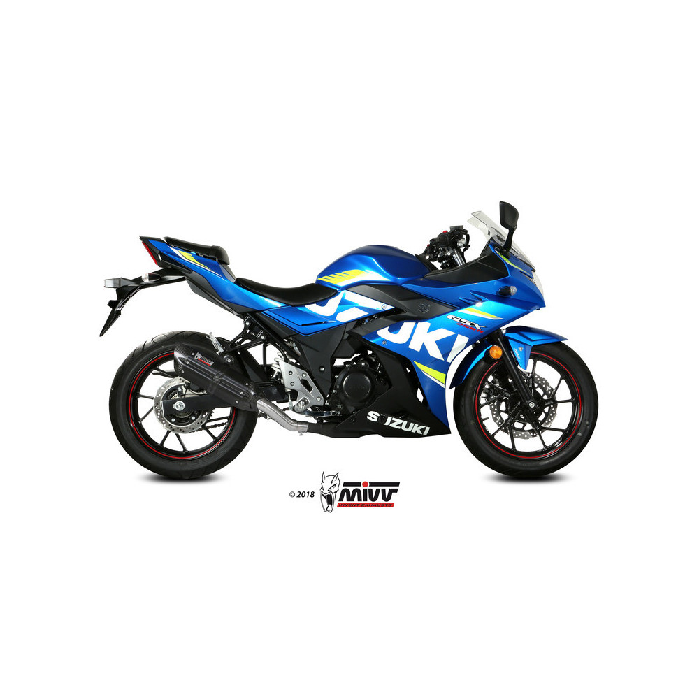Silencieux MIVV Suono Black inox noir/casquette carbone Suzuki GSX-R250