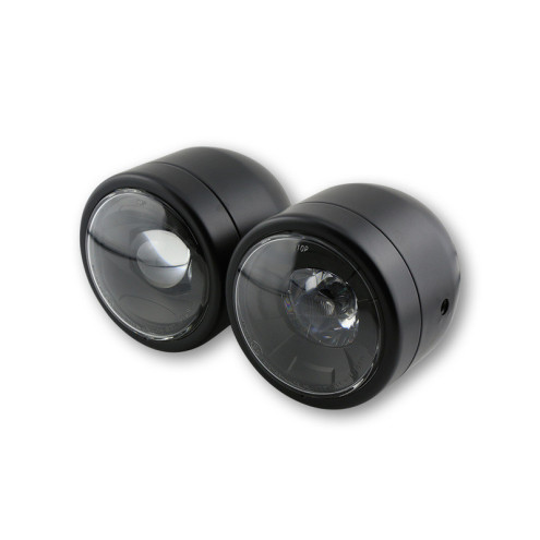 Phare LED SHIN YO Twin noir montage latéral - Ø90mm