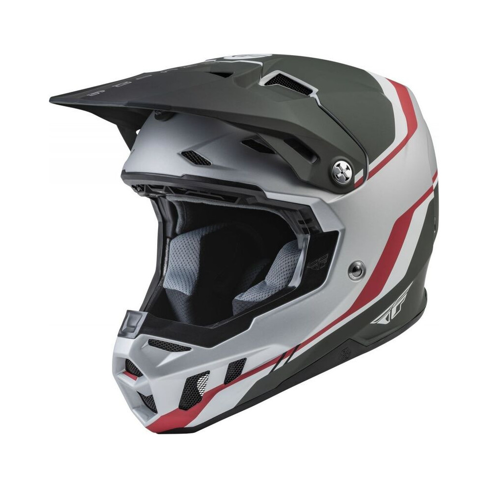 Casque FLY RACING Formula CC Driver Silver/Rouge/Blanc XS