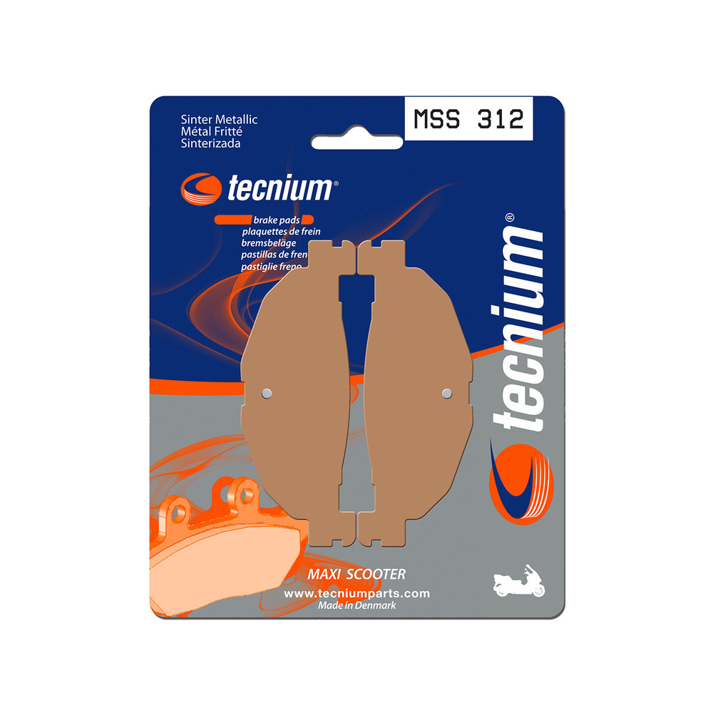 Plaquettes de frein TECNIUM Maxi Scooter métal fritté - MSS312