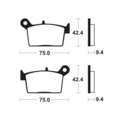 Plaquettes de frein TECNIUM métal fritté - MA498