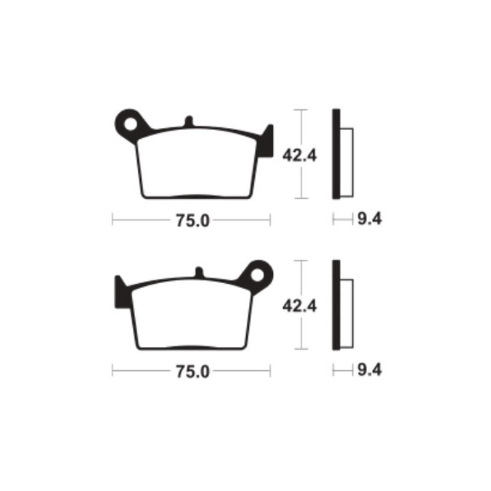 Plaquettes de frein TECNIUM métal fritté - MA498