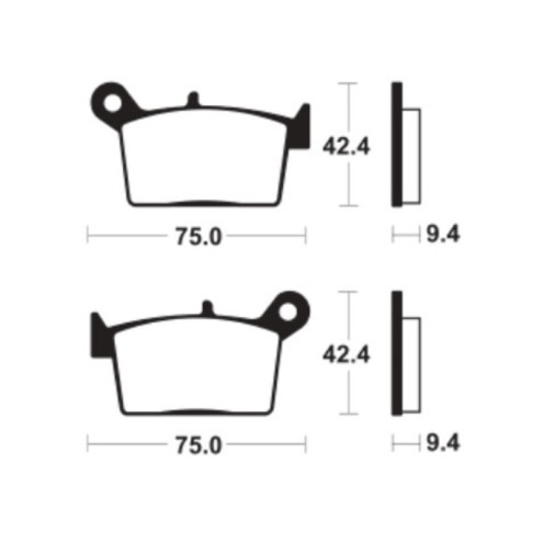 Plaquettes de frein TECNIUM métal fritté - MA498