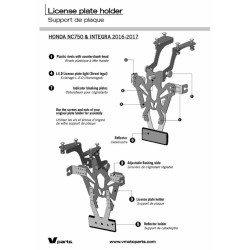 Support de plaque V PARTS noir Honda NC750X V PARTS 6 - AVSmoto Racing Parts 