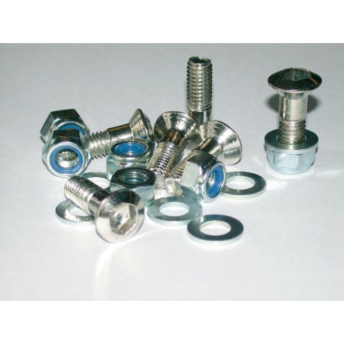 Kit de 6 vis de couronne BIHR avec écrous + rondelles de couronne têtes fraisées M8x1,00x30mm argent Bihr 1 - AVSmoto Racing Par