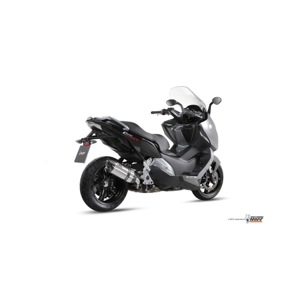 Silencieux MIVV Suono inox embout carbone BMW C600 Sport/C650GT 12-15