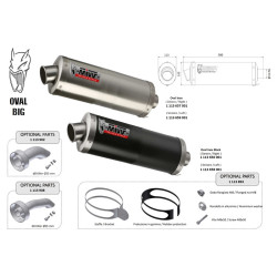 Silencieux universel MIVV Oval Big Inox Noir 55mm - côté gauche