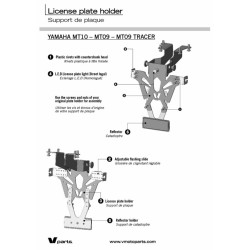Support de plaque V PARTS noir Yamaha MT-09/MT-10 V PARTS 6 - AVSmoto Racing Parts 
