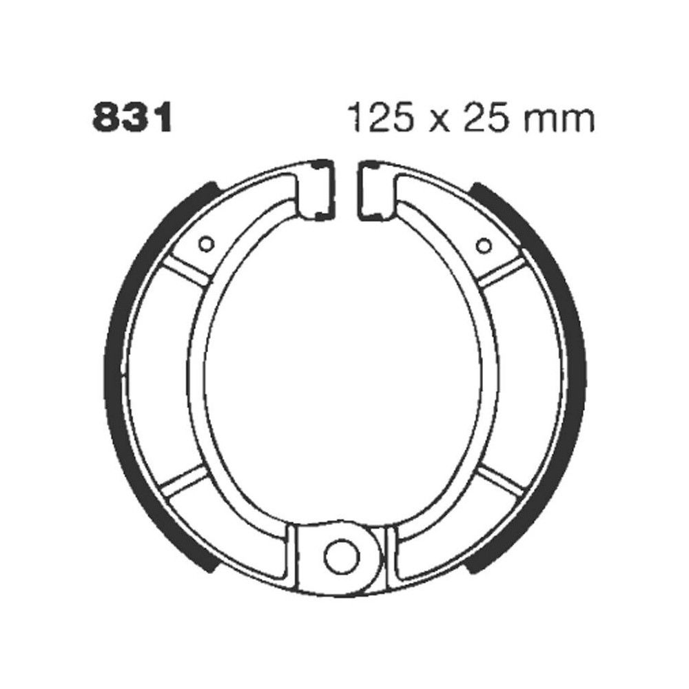 Machoire de frein organique rainuré EBC Brakes