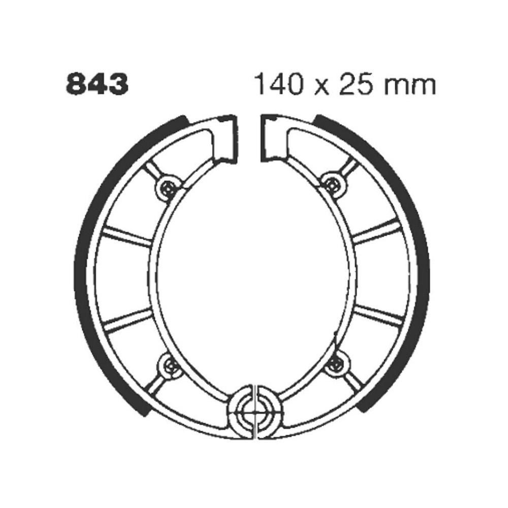 Machoire de frein organique rainuré EBC Brakes