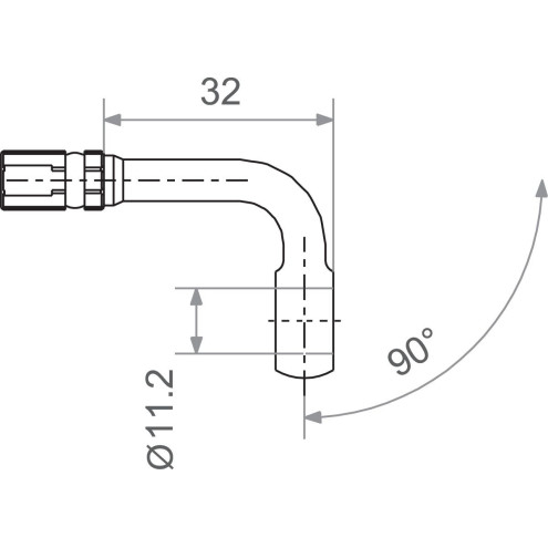 Raccord durite argent Banjo 11,2mm angle 90°