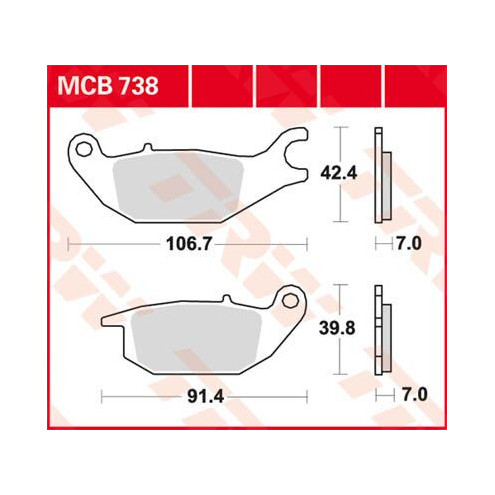 Plaquettes de frein organique TRW